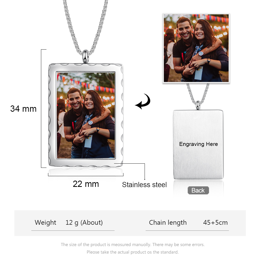 Personalised Photo Necklace Custom Message Gifts For Her-Jessemade AU