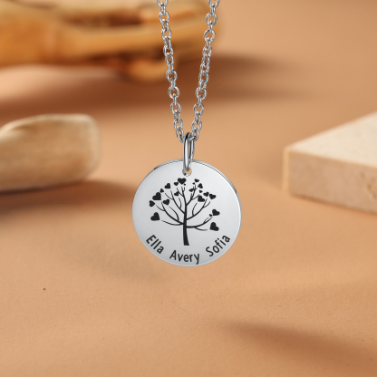 Personalised 3 Names Women's Tree Necklace-Jessemade AU