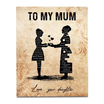 To My Mum Wooden Plaque Mother & Kid Silhouette Home Decoration Mother's Day Gifts - You Will Always Be My Loving Mother-Jessemade AU
