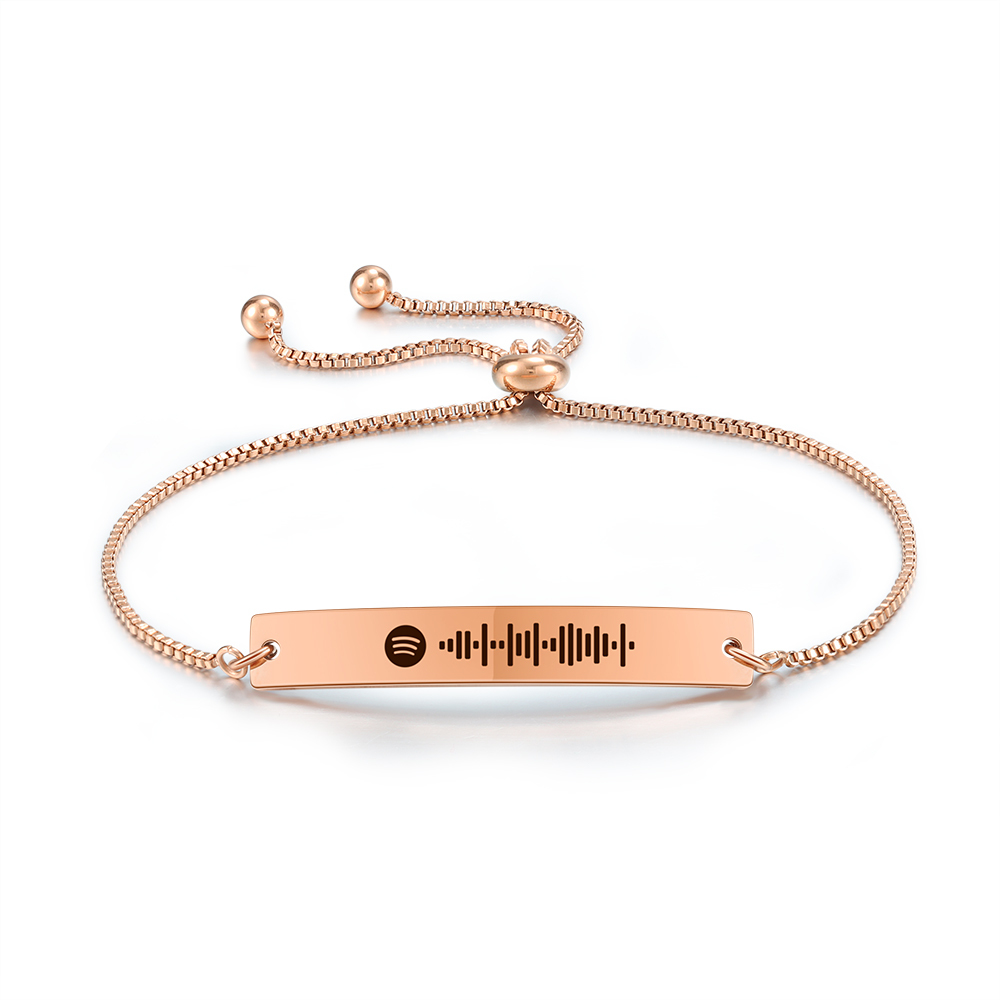 Personalised Spotify Code Music Bracelet-Four Colour-Black,Silver,Gold,Rose Gold-Jessemade AU