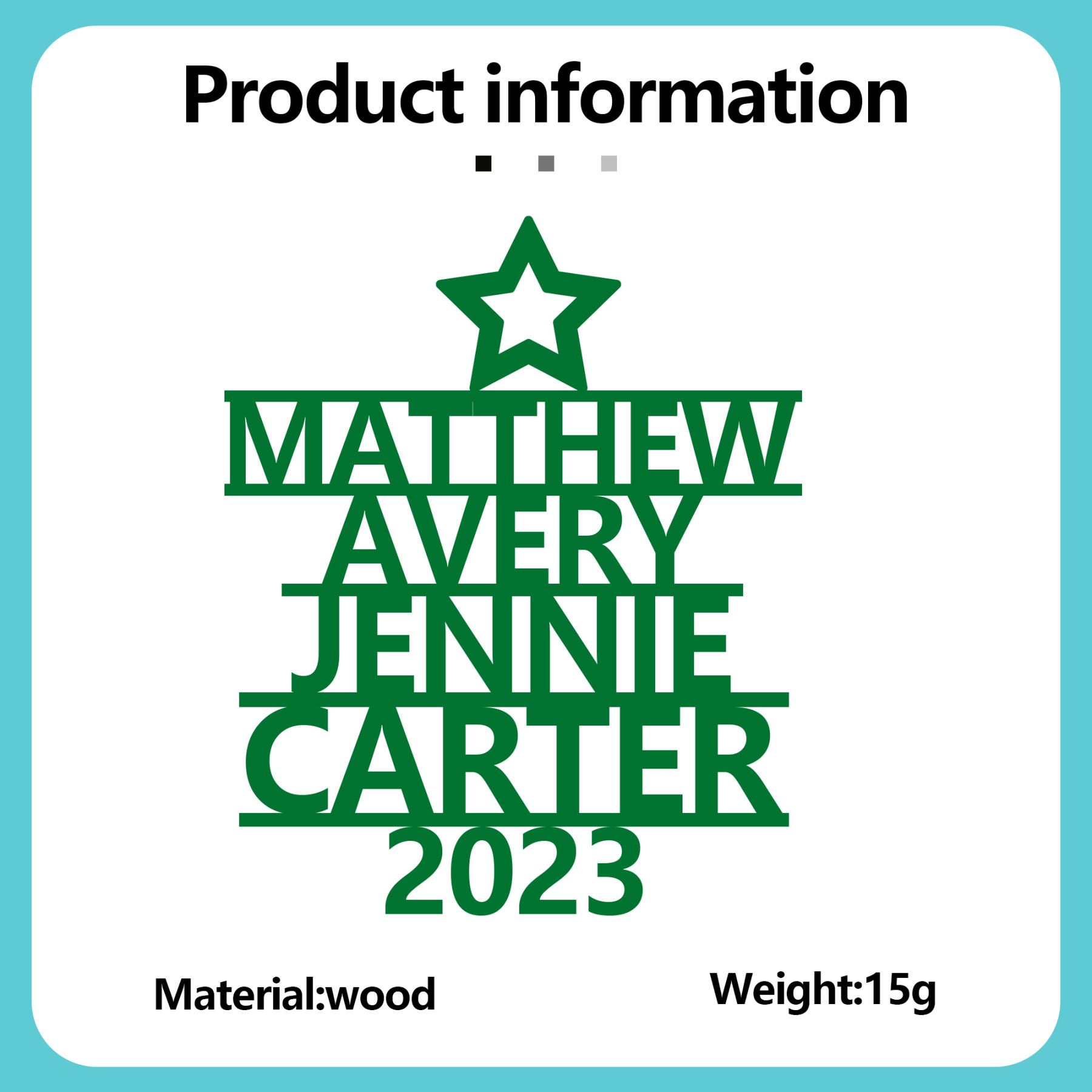 4 Names - Personalised Christmas Tree Ornaments Customised Name Xmas Wooden Decor Gifts for Family Friends-Jessemade AU