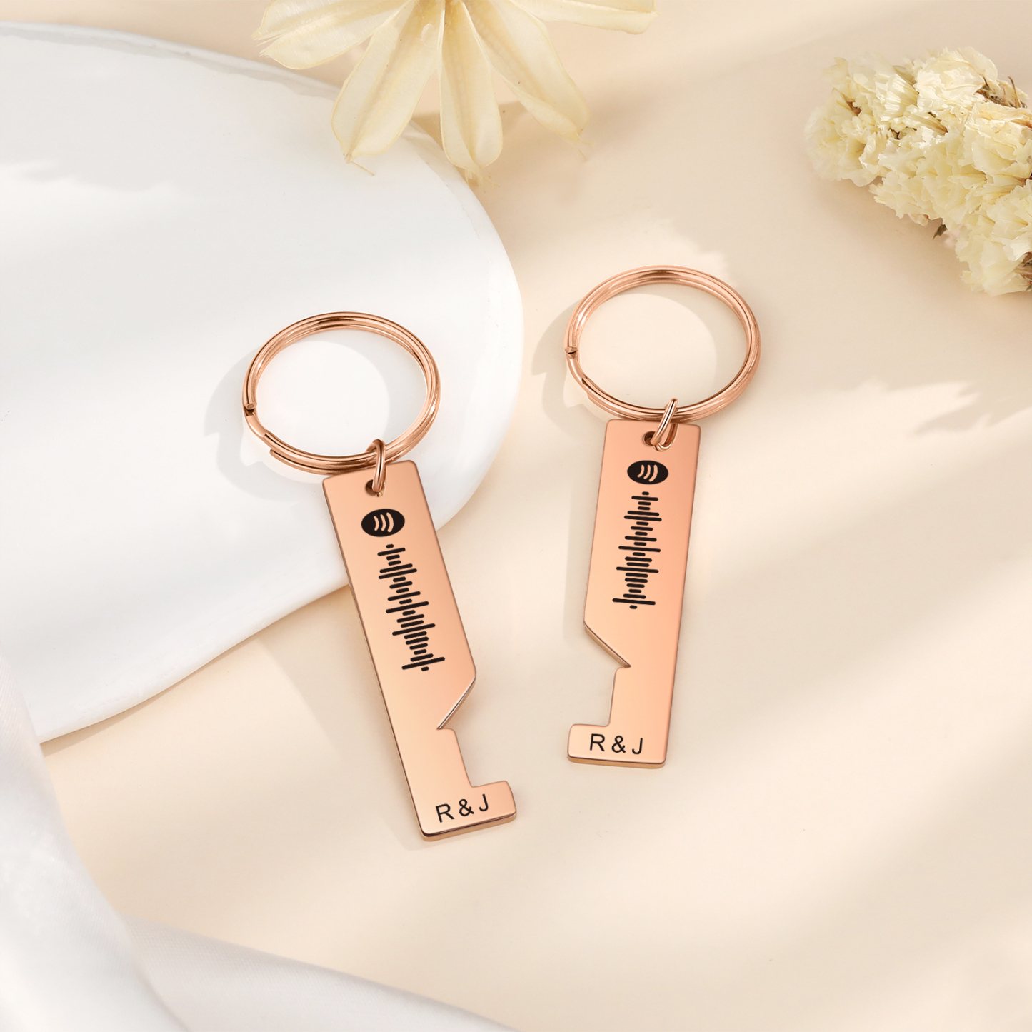 Personalised Spotify Code Keyring Custom 2 Letters Keychain Scannable Music Keychain Valentine's Day Gift for Couples-Jessemade AU
