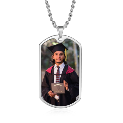 Graduation Gifts Personalised Photo Necklace Custom Class of 2024 Dog Tag Necklace-Jessemade AU