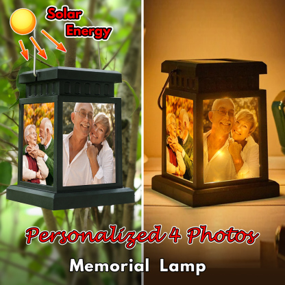 Solar Light Personalised 4 Photos Memorial Lantern Lamp Sympathy Lantern Bereavement Gift Loss of a Loved One-Jessemade AU