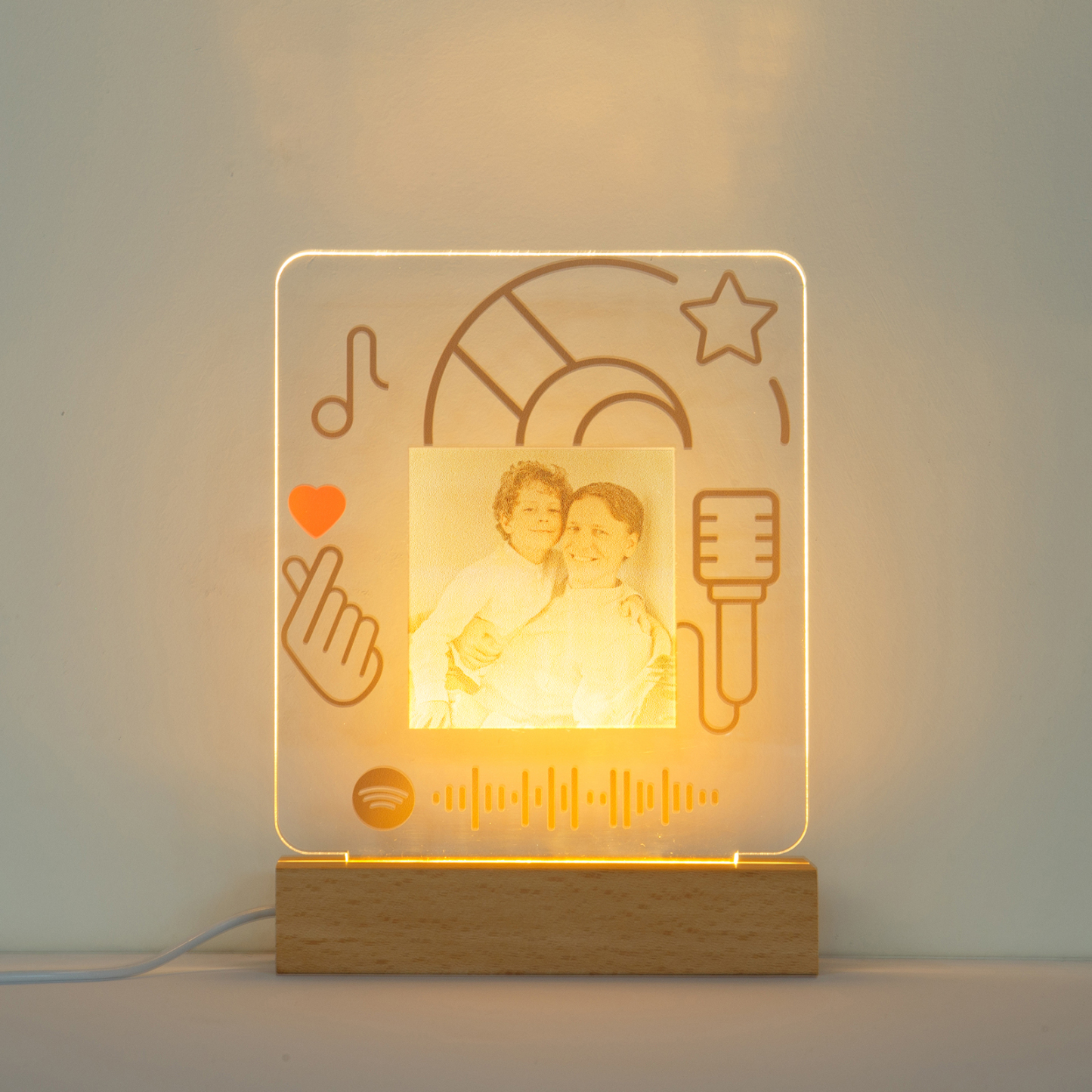 Personalised Spotify Code Photo LED Night Light-Can Play Music-Interesting-Jessemade AU
