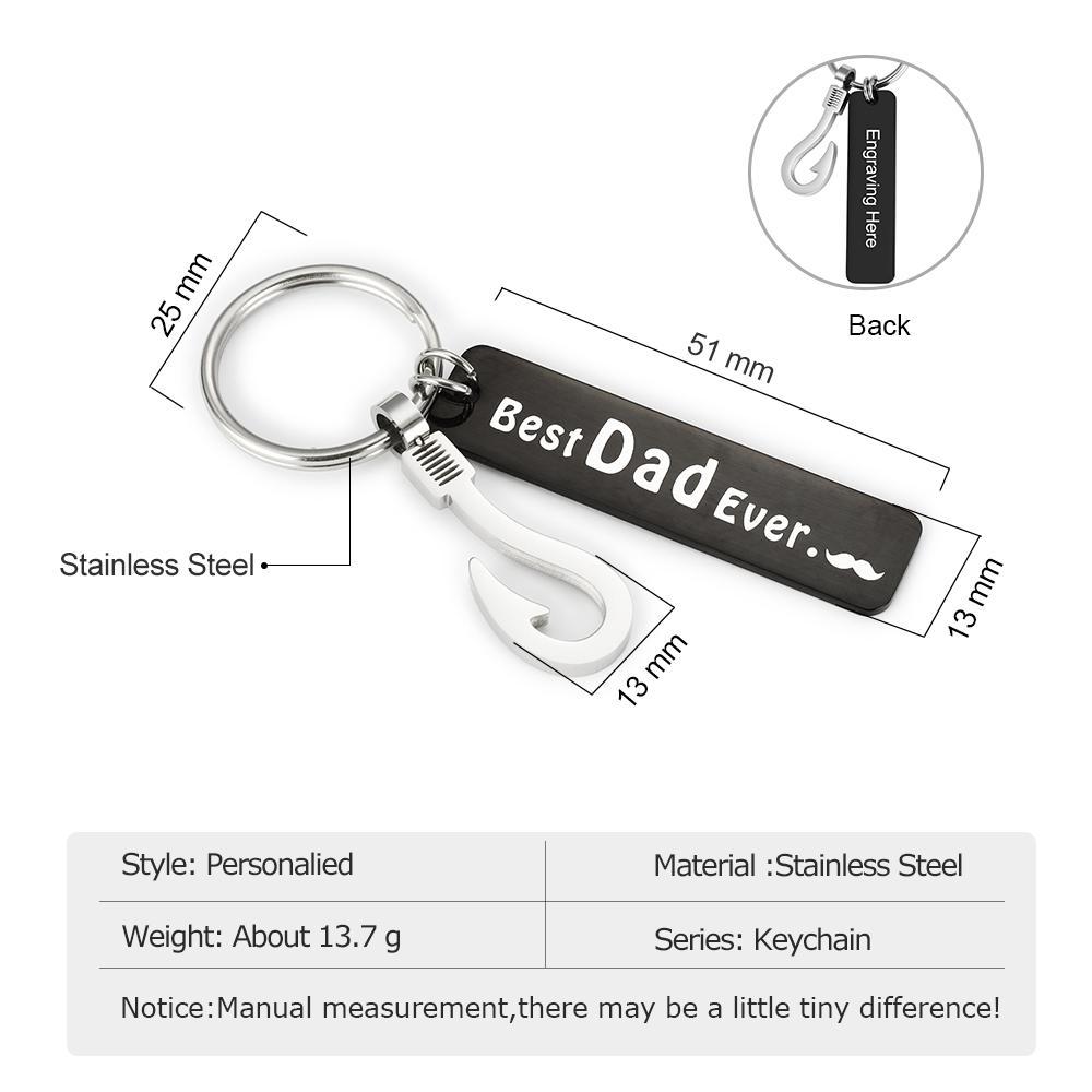 Best Dad Ever, Personalised Bar Keychain Gifts For Dad-Jessemade AU