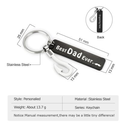Best Dad Ever, Personalised Bar Keychain Gifts For Dad-Jessemade AU