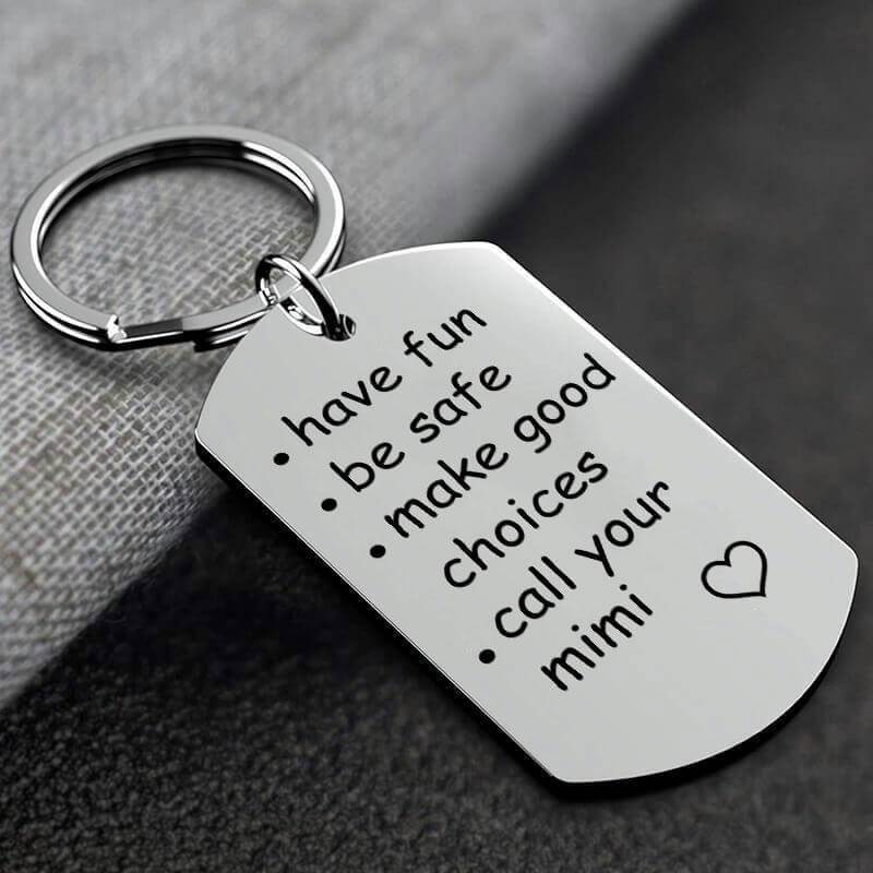 Have Fun Be Safe Make Good Choices Call Your Loved One Customised Name Keychain-Jessemade AU