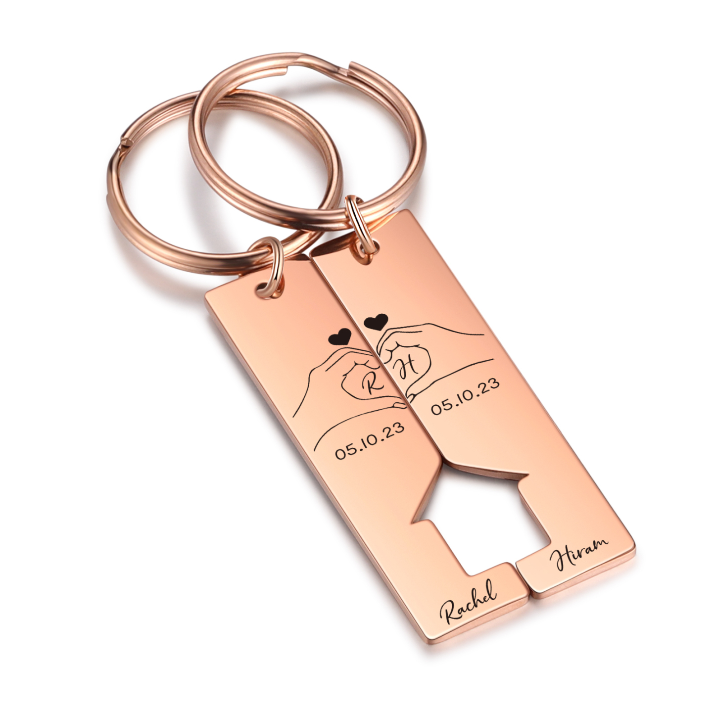 To My Man/Woman Keyring Custom 2 Letters & 2 Dates & 2 Names Couple Keychain Valentine's Day Gift for Couples-Jessemade AU