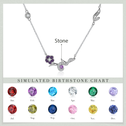 Personalised February Birthflower Necklace With Birthstone Best Gift For Her-Jessemade AU