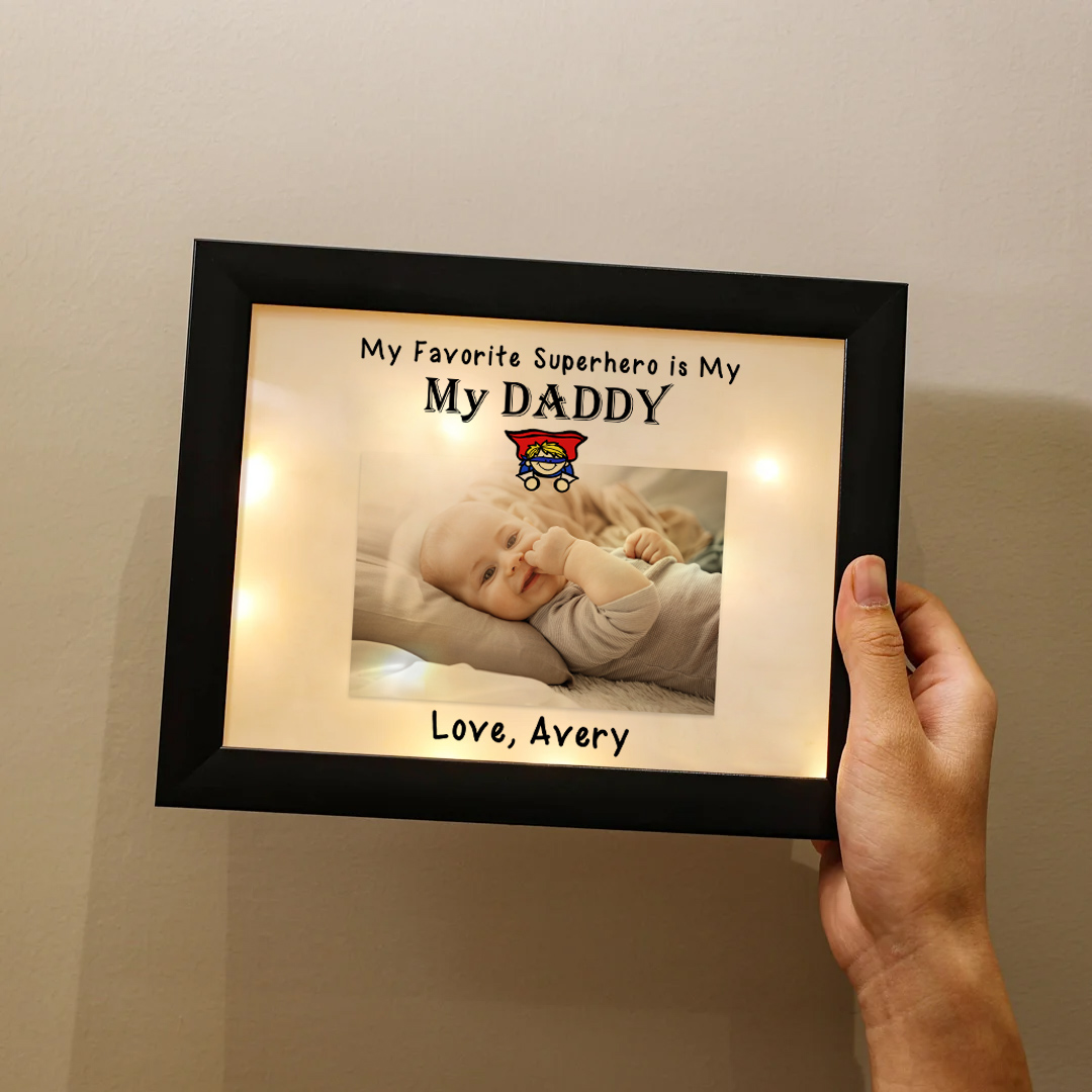 Personalised Father Photo Frames With Light Custom Photos Home Decor Gifts-Jessemade AU