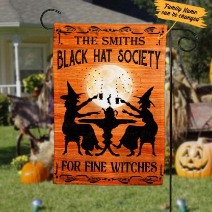 Personalised Halloween Witch Black Hat Society Garden Flag-Jessemade AU