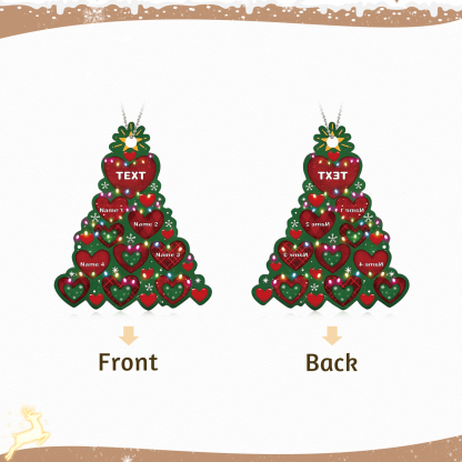 4 Names - Personalised Christmas Tree Ornament Customised Name & Text Acrylic Love Hanging Ornaments Gift for Family-Jessemade AU