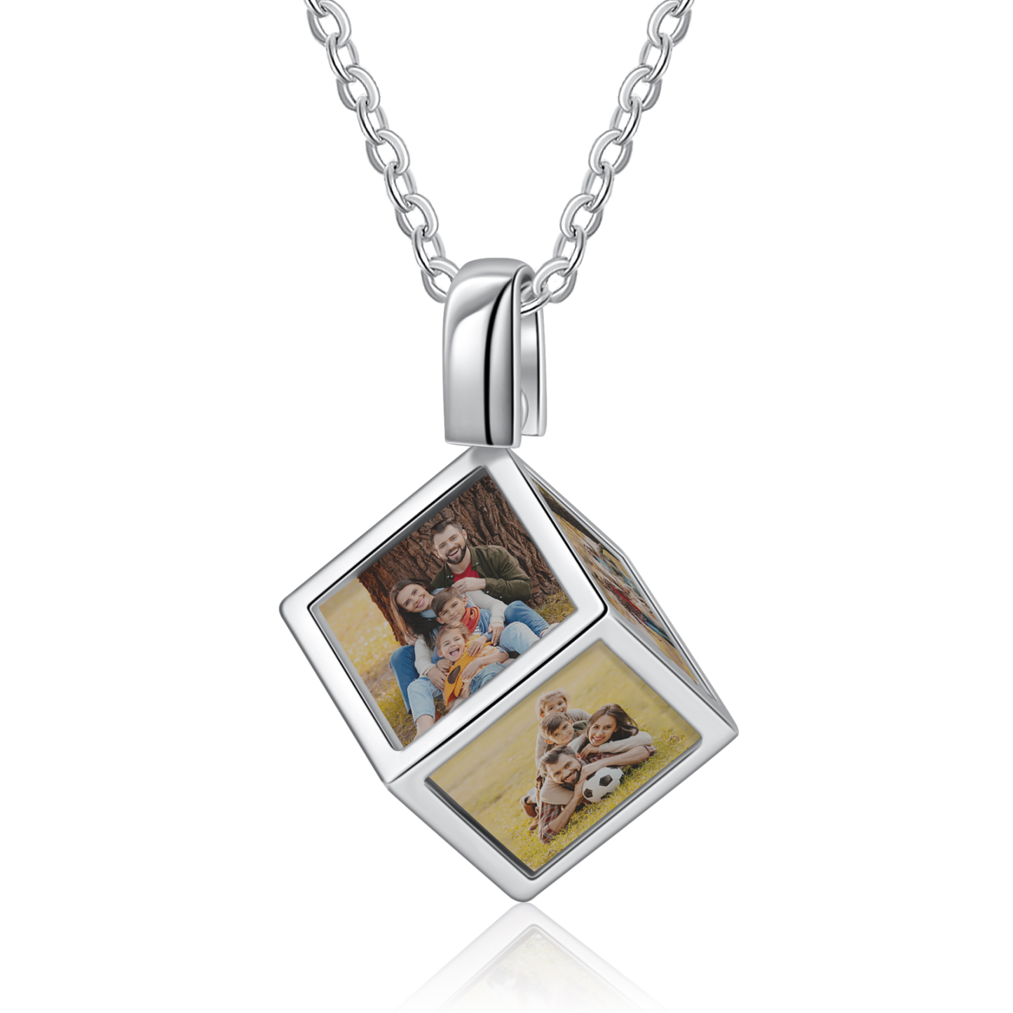 Family Photo Rubik's Cube Necklace Customised 6 Photos Necklace Gifts For Her-Jessemade AU