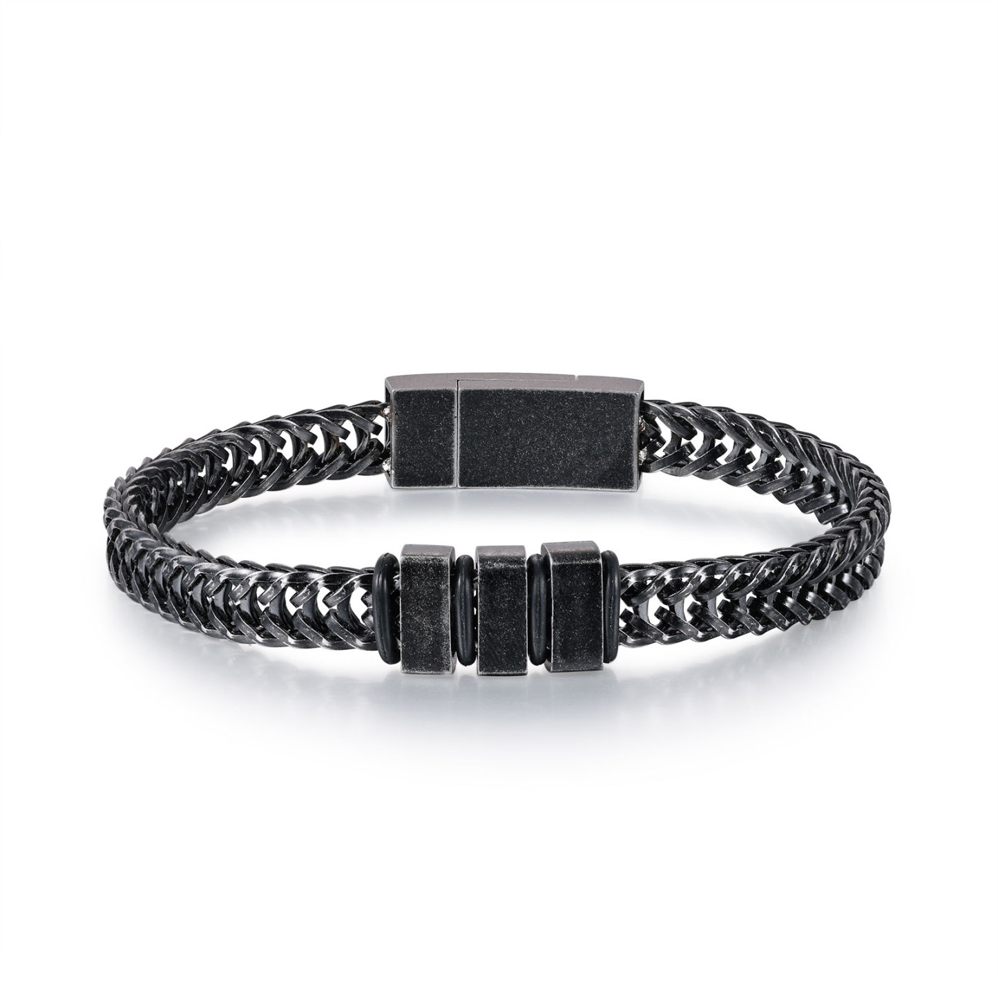 3 Names - Men's Vintage Bracelet Customised Name Stainless Steel Bracelet Personalised Gift for Him-Jessemade AU