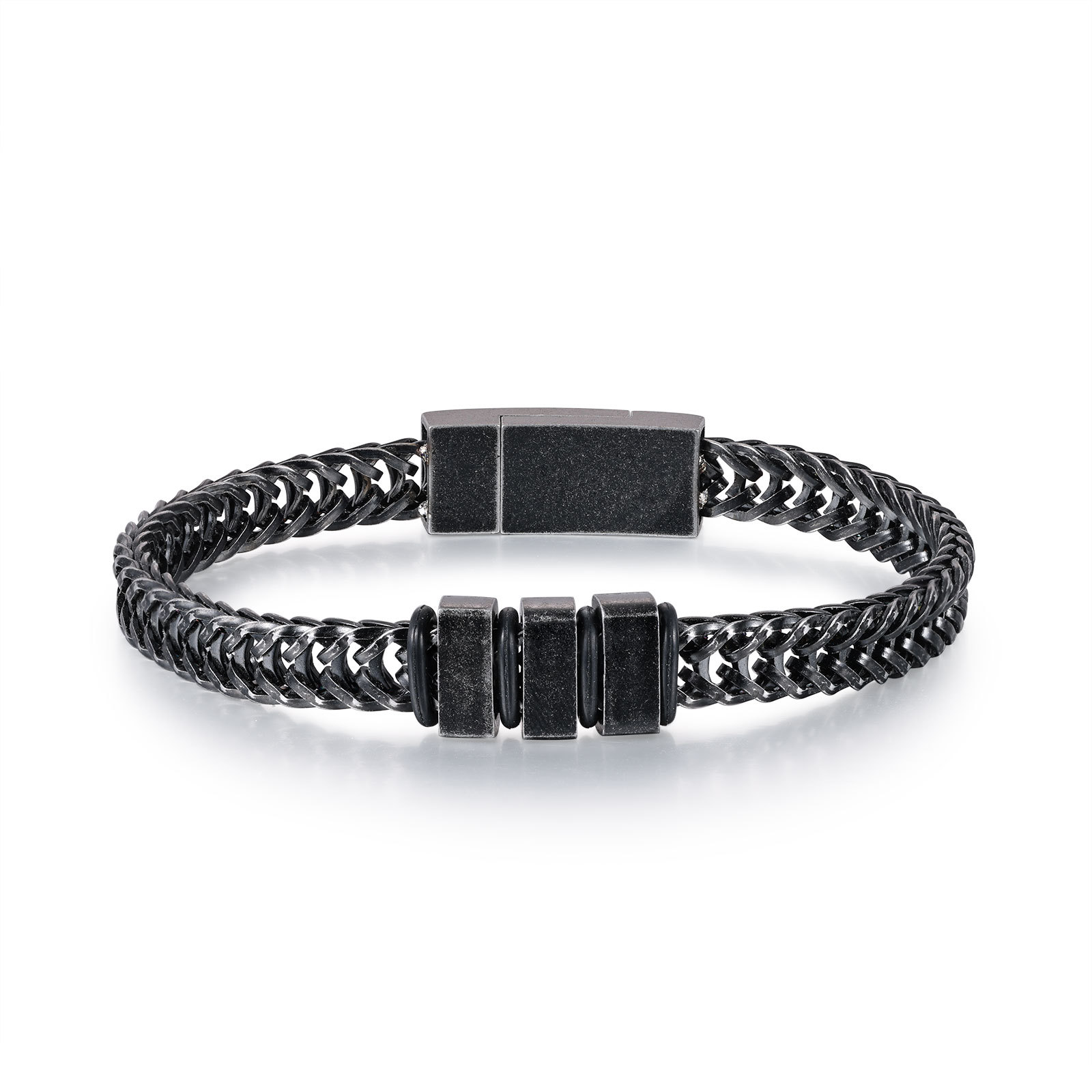 3 Names - Men's Vintage Bracelet Customised Name Stainless Steel Bracelet Personalised Gift for Him-Jessemade AU