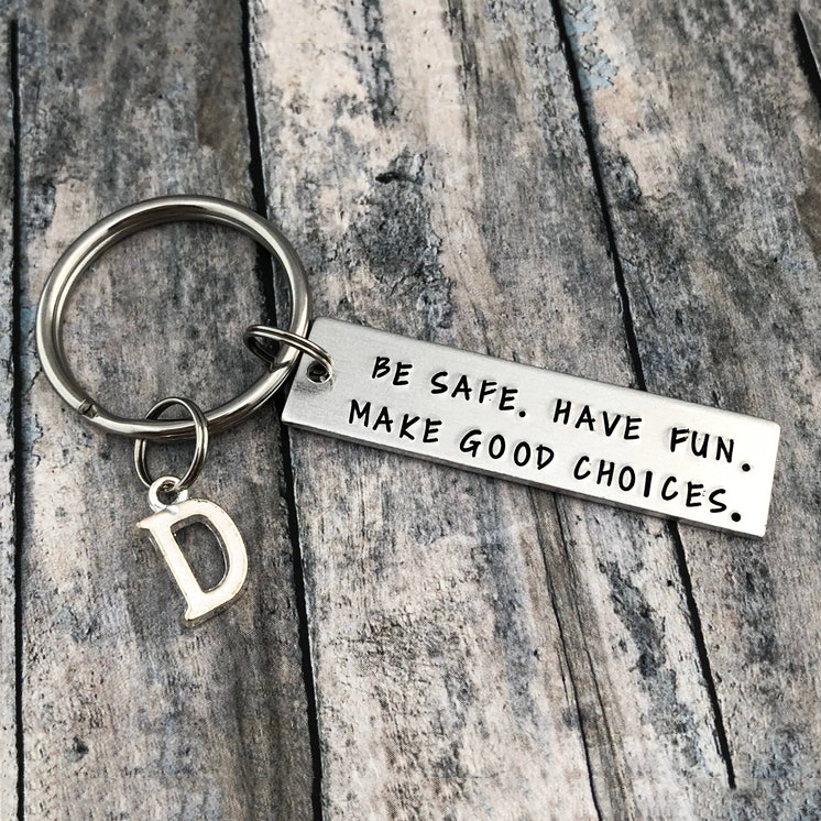 Be Safe Keychain Custom Letter Initial Keychain Gifts for Kids-Jessemade AU