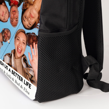 Personalised Photo and names Backpack Photo Print School Bag With Text Gifts for Kids-Jessemade AU