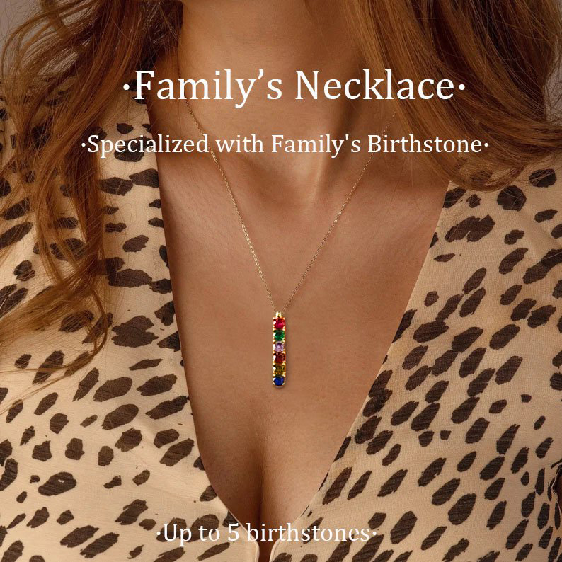 Family Birthstone Necklace Personalised 3 Stones Family Tribal Necklace for Her-Jessemade AU