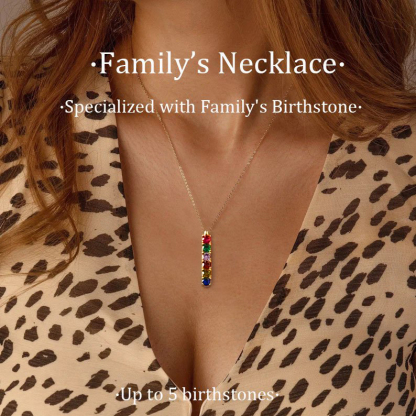 Family Birthstone Necklace Personalised 3 Stones Family Tribal Necklace for Her-Jessemade AU