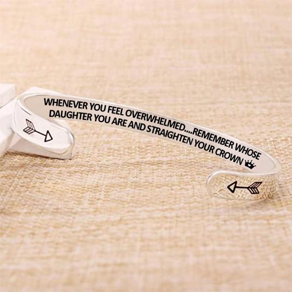Whenever You Feel Overwhelmed, Personalised Cuff Bangle Bracelet Gifts For Daughter-Jessemade AU