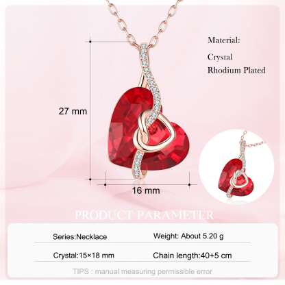 Heart-shaped Crystal Necklace Birthstone Necklace Gifts For Her-Jessemade AU