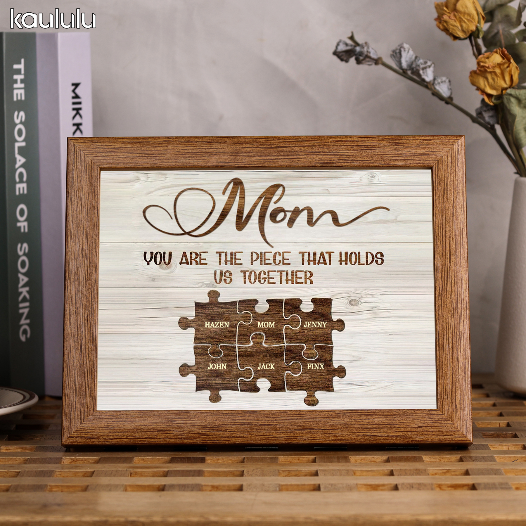 Personalised Puzzle Picture Frame With Light Custom 7 Names Home Decor - You are the piece that holds us together-Jessemade AU
