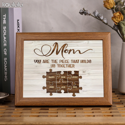 Personalised Puzzle Picture Frame With Light Custom 7 Names Home Decor - You are the piece that holds us together-Jessemade AU