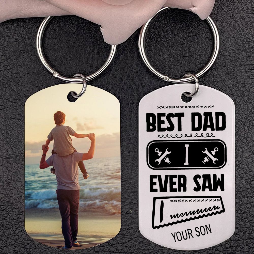 Best Dad I Ever Saw Personalised Father Keychain-Jessemade AU