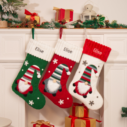 Personalised Christmas Stockings Ornaments Custom 1 Name Santa Claus stocking Christmas Gifts for Family Friends-Jessemade AU