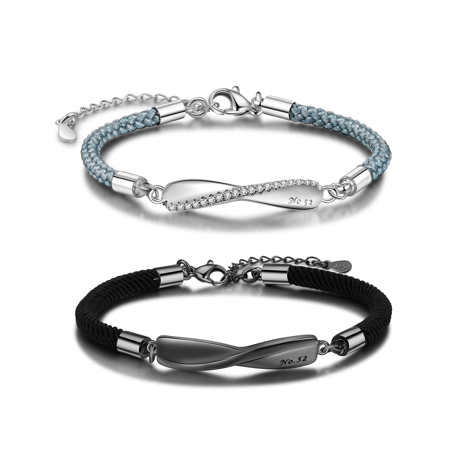Personalised Braided Couple Bracelet Gifts For Her or Him-Jessemade AU