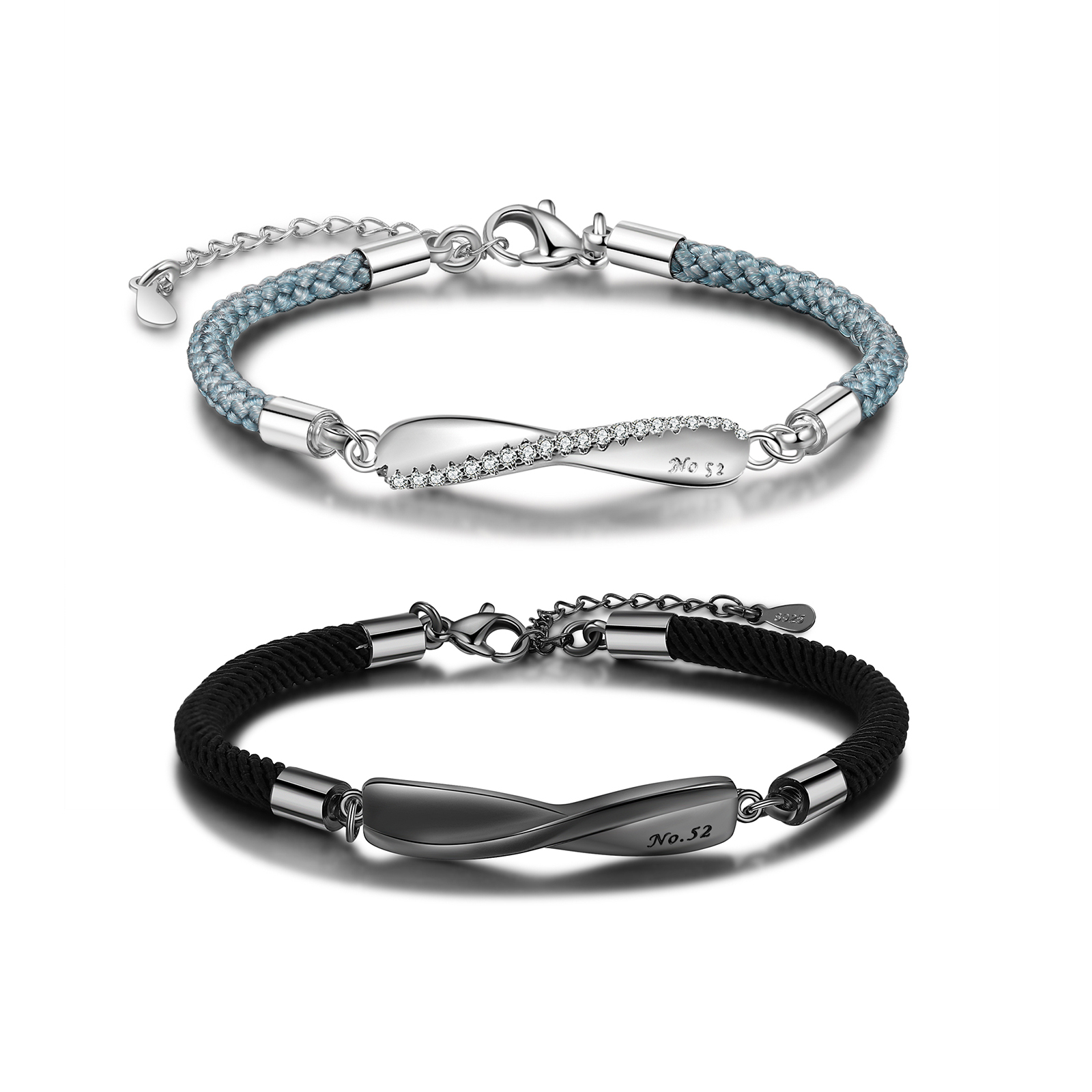 Personalised Braided Couple Bracelet Gifts For Her or Him-Jessemade AU