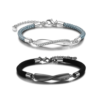 Personalised Braided Couple Bracelet Gifts For Her or Him-Jessemade AU