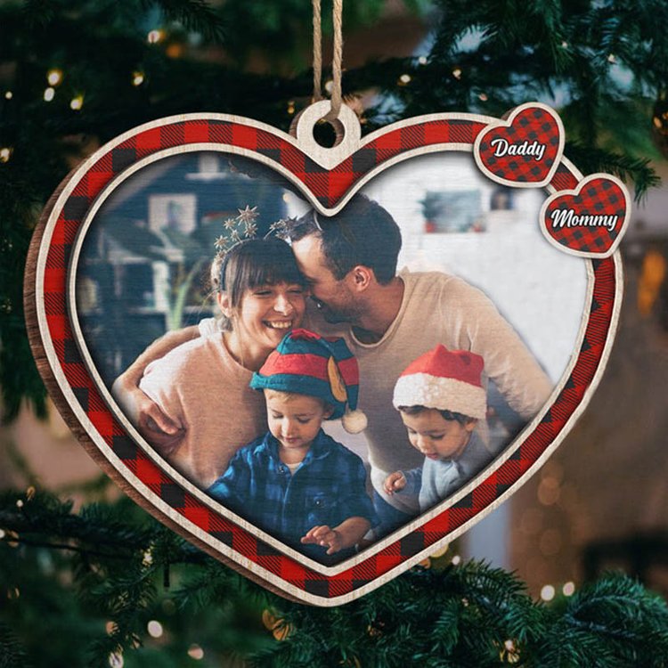 Personalised Family Heart Christmas Ornament Custom 2 Names Hanging Ornament Gifts For Family-Jessemade AU
