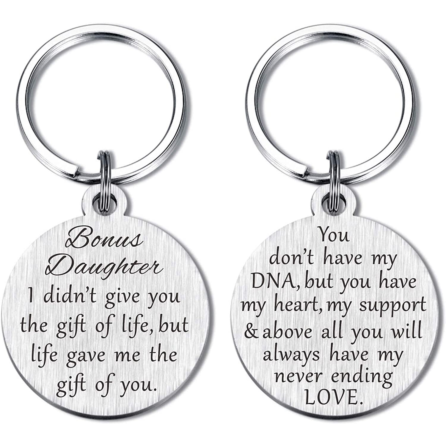 To My Bonus Daughter, Life gave me the gift of you Keychain Heart-warming Gifts for Daughter