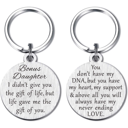 To My Bonus Daughter, Life gave me the gift of you Keychain Heart-warming Gifts for Daughter-Jessemade AU