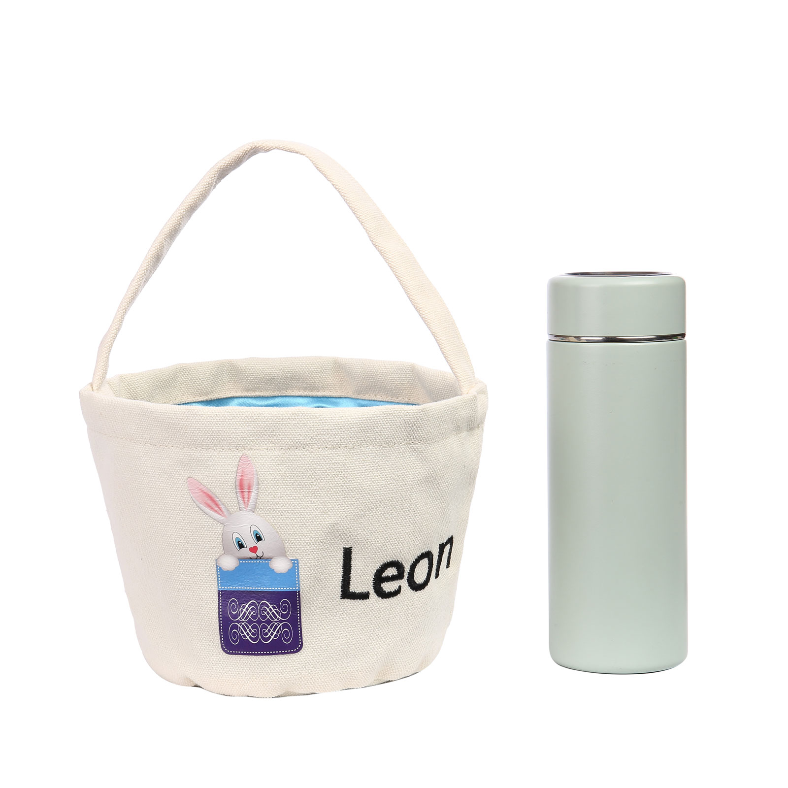 Personalised Bunny Tote Bag Custom Name Bunny Basket Bucket Bag Easter Gift for Him/Her-Jessemade AU