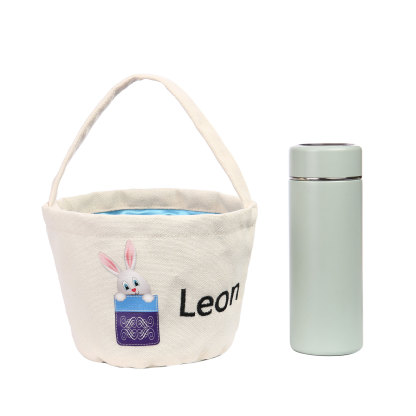 Personalised Bunny Tote Bag Custom Name Bunny Basket Bucket Bag Easter Gift for Him/Her-Jessemade AU