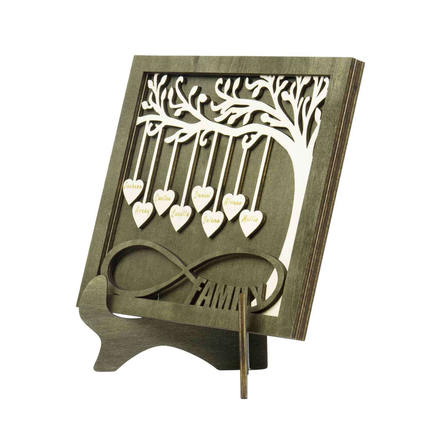 Custom Family Tree Sign with 8 Names Wooden Keepsake Gifts-Jessemade AU