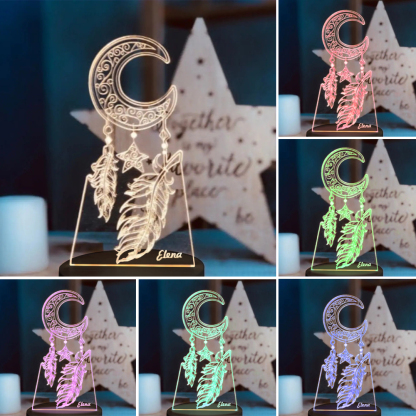 Personalised Dream Catcher Night Light Custom Name Gifts For Kids-Jessemade AU