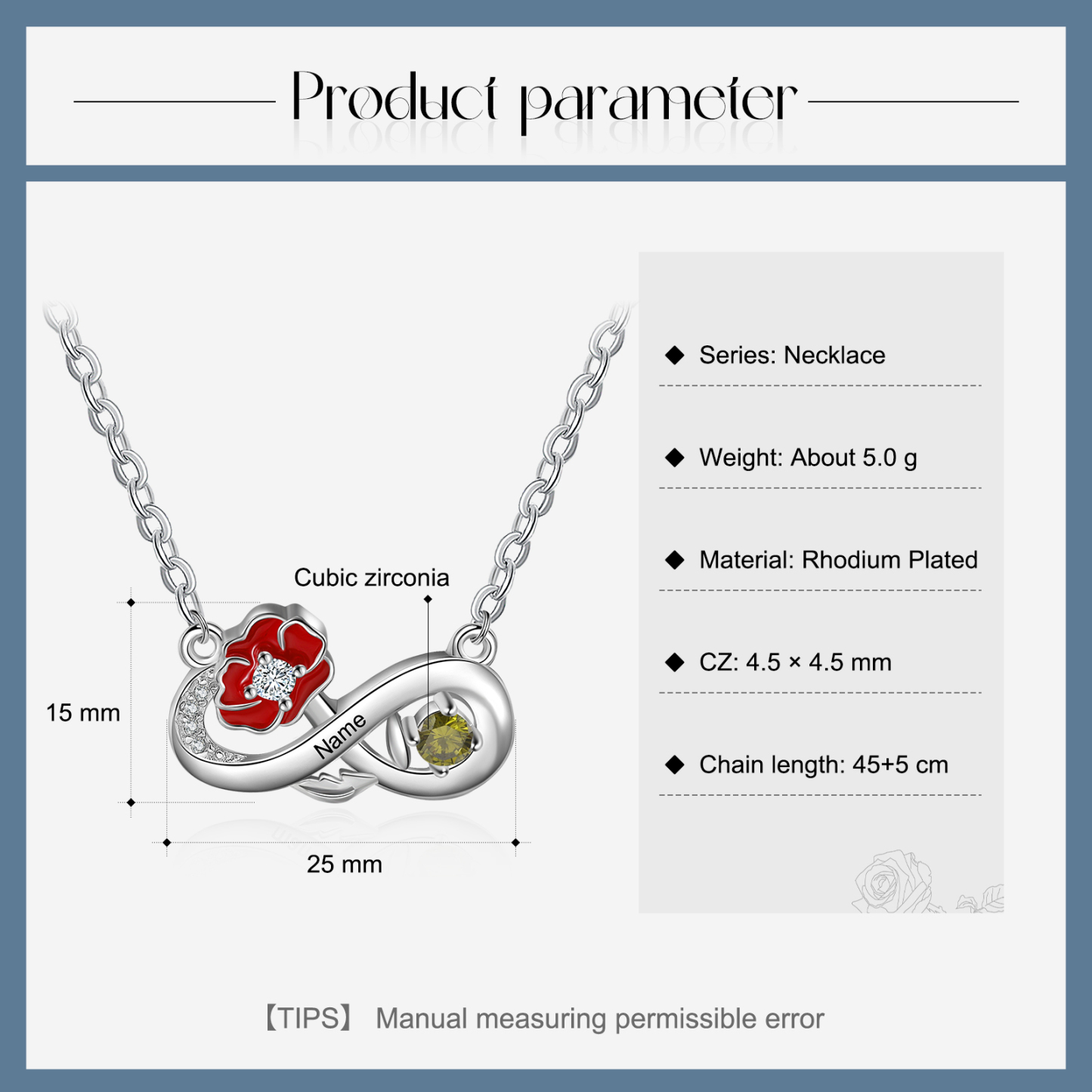 Personalised August Birthflower Necklace With Birthstone Gift For Women-Jessemade AU