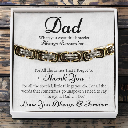 Father's Day Gifts Cuban Link Bracelet Stainless Steel Bracelet I Love You, Dad Sentimental Gift-Jessemade AU