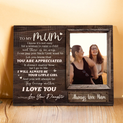 To My Mum Picture Board Customised Photo Keepsake Wood Signs Photo Frame Gifts For Mother-Jessemade AU