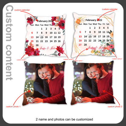 2 pcs Personalised Couple Pillow Case Engrave Photo Pillow Cover Sweet Gift For Her Him-Jessemade AU