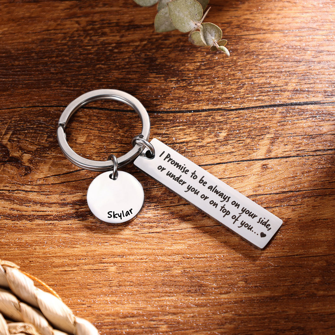 Personalised Name Promise Keychain Always on Your Side Key Ring for Couple-Jessemade AU