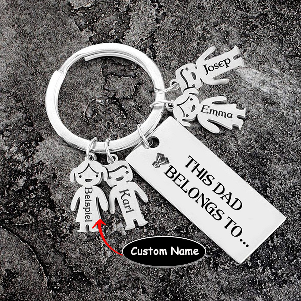 4 Names-Personalised 4 Children's Name Keychain-To My Dad-Gift Box Gift Card Set-Jessemade AU