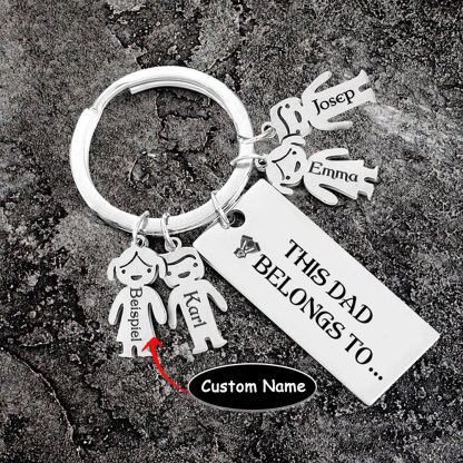 4 Names-Personalised 4 Children's Name Keychain-To My Dad-Gift Box Gift Card Set-Jessemade AU