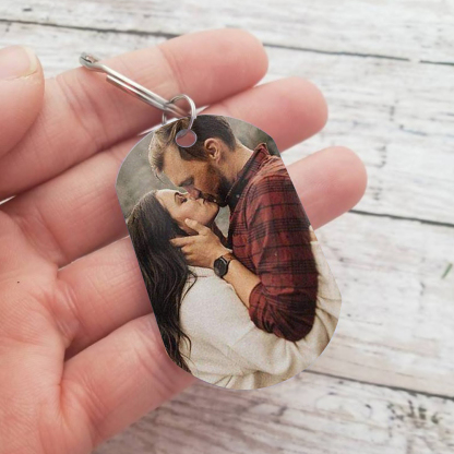 Couple Photo Keychain Customised 2 Names Keyring Valentine's Day Gifts - And So Together We Build A Life We Loved-Jessemade AU