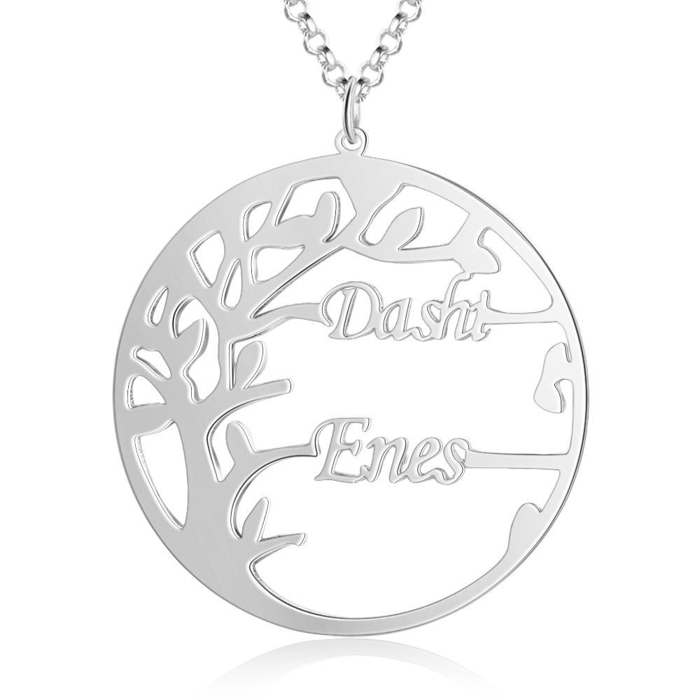Family Tree Custom 2 Names Sterling Silver Tree Of Life-Jessemade AU