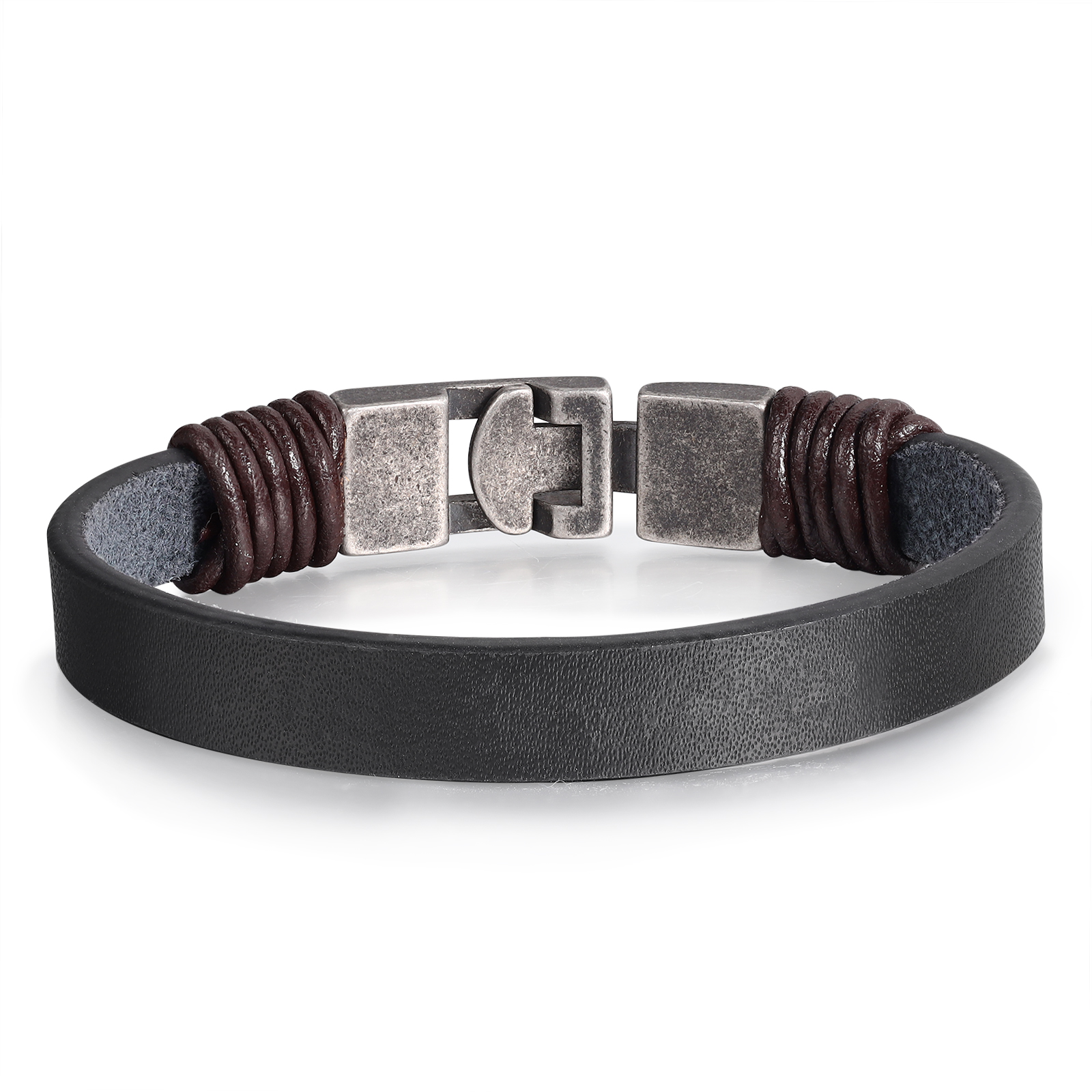 Vintage Men's Leather Bracelet Engraved Text Bracelet Personalised Gift for Him-Jessemade AU